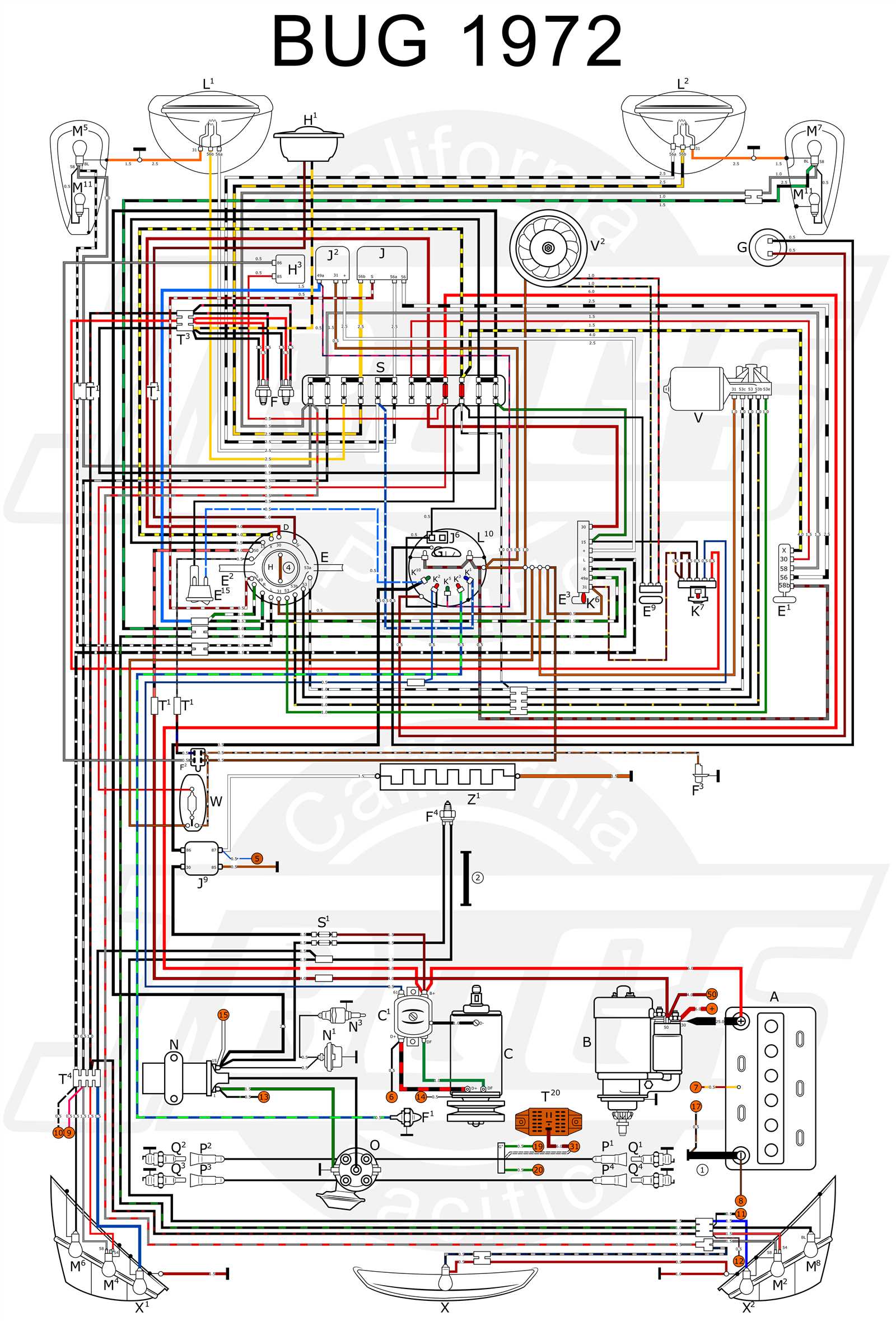 1972 vw beetle voltage regulator wiring diagram