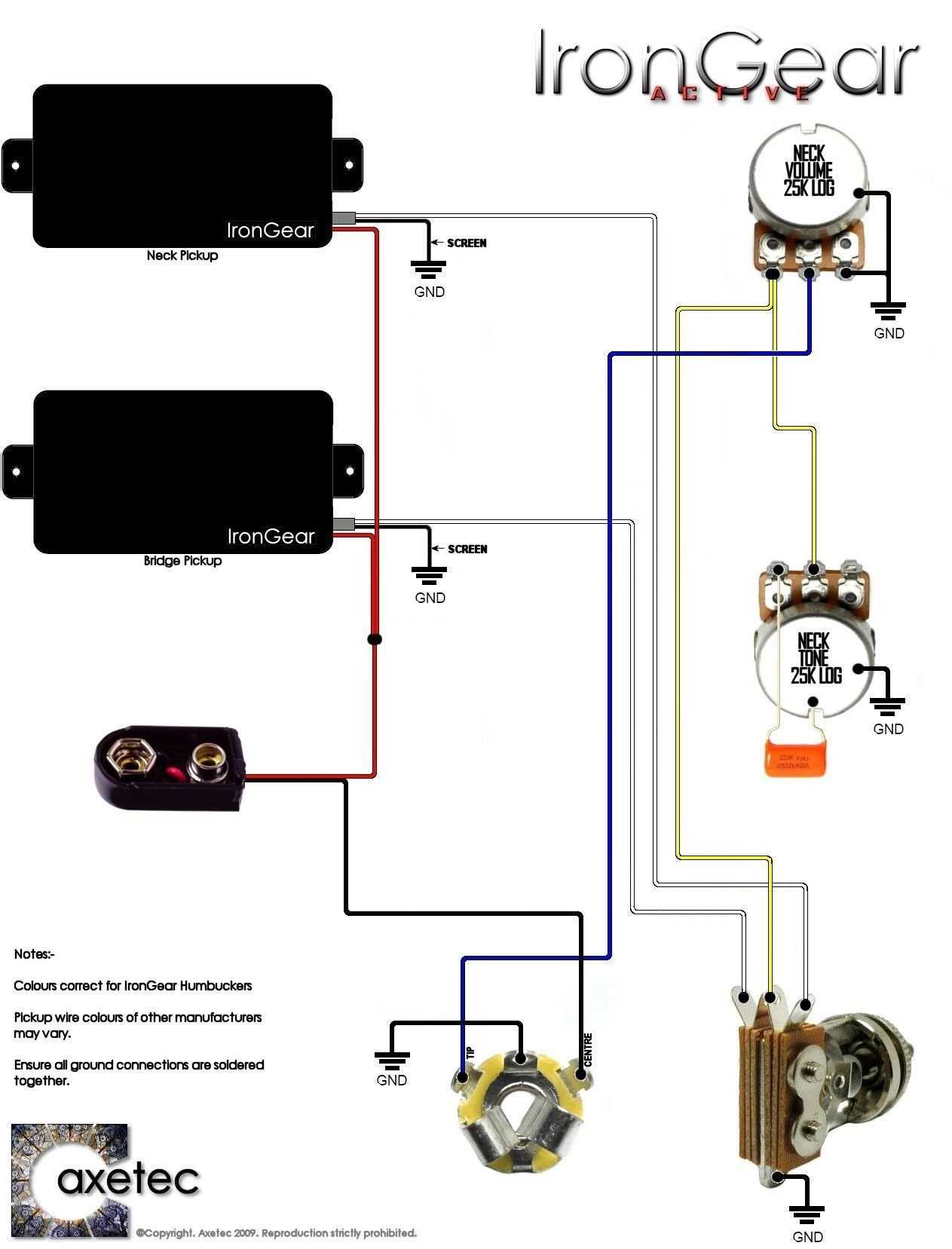 2 humbucker 1 volume 1 tone wiring diagram