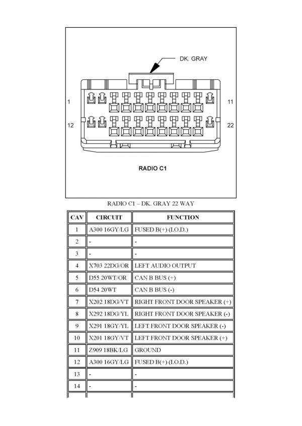 2006 chrysler 300 stereo wiring diagram