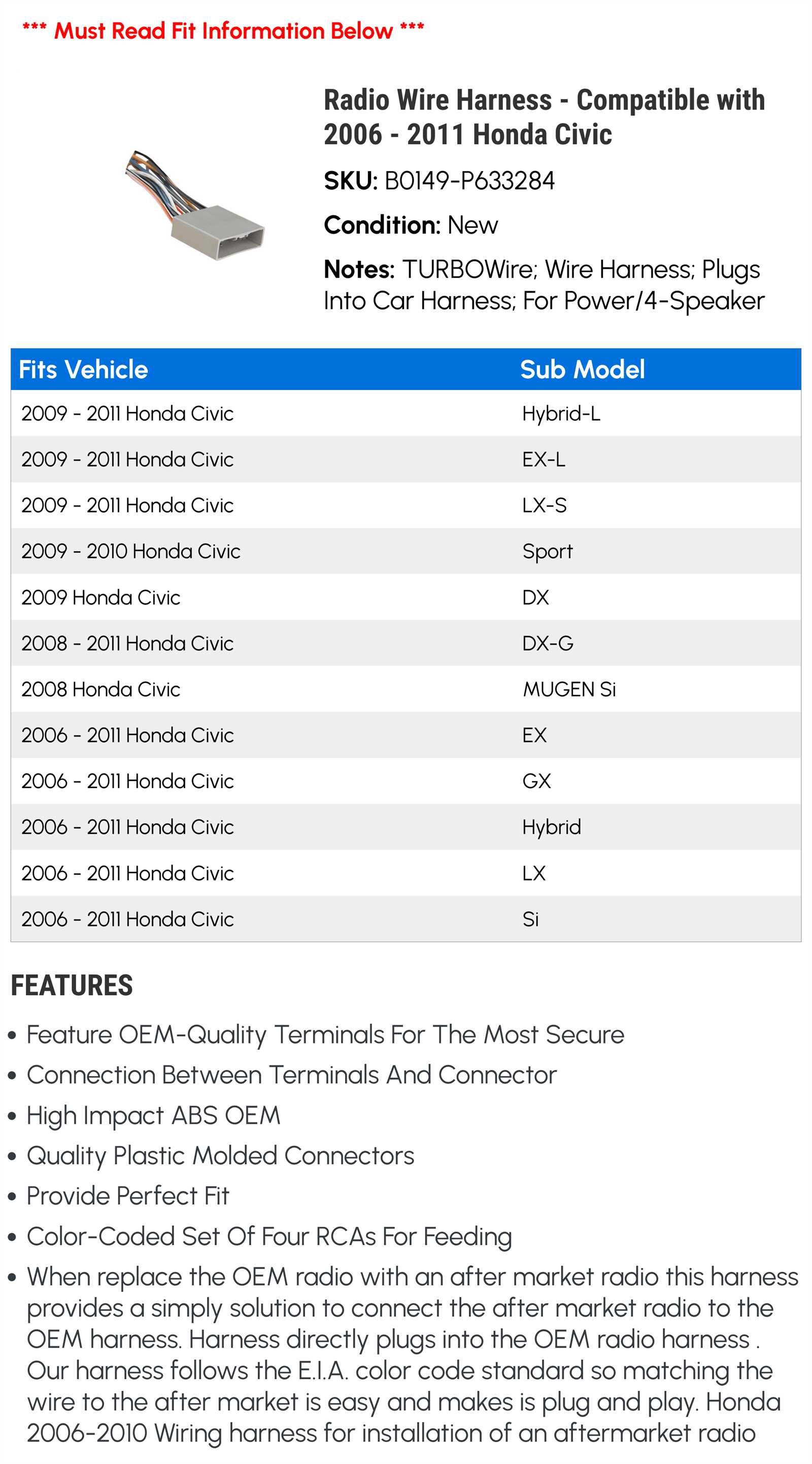 2008 honda civic radio wiring diagram