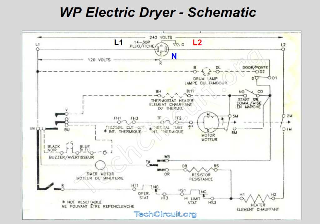 clothes dryer wiring diagram