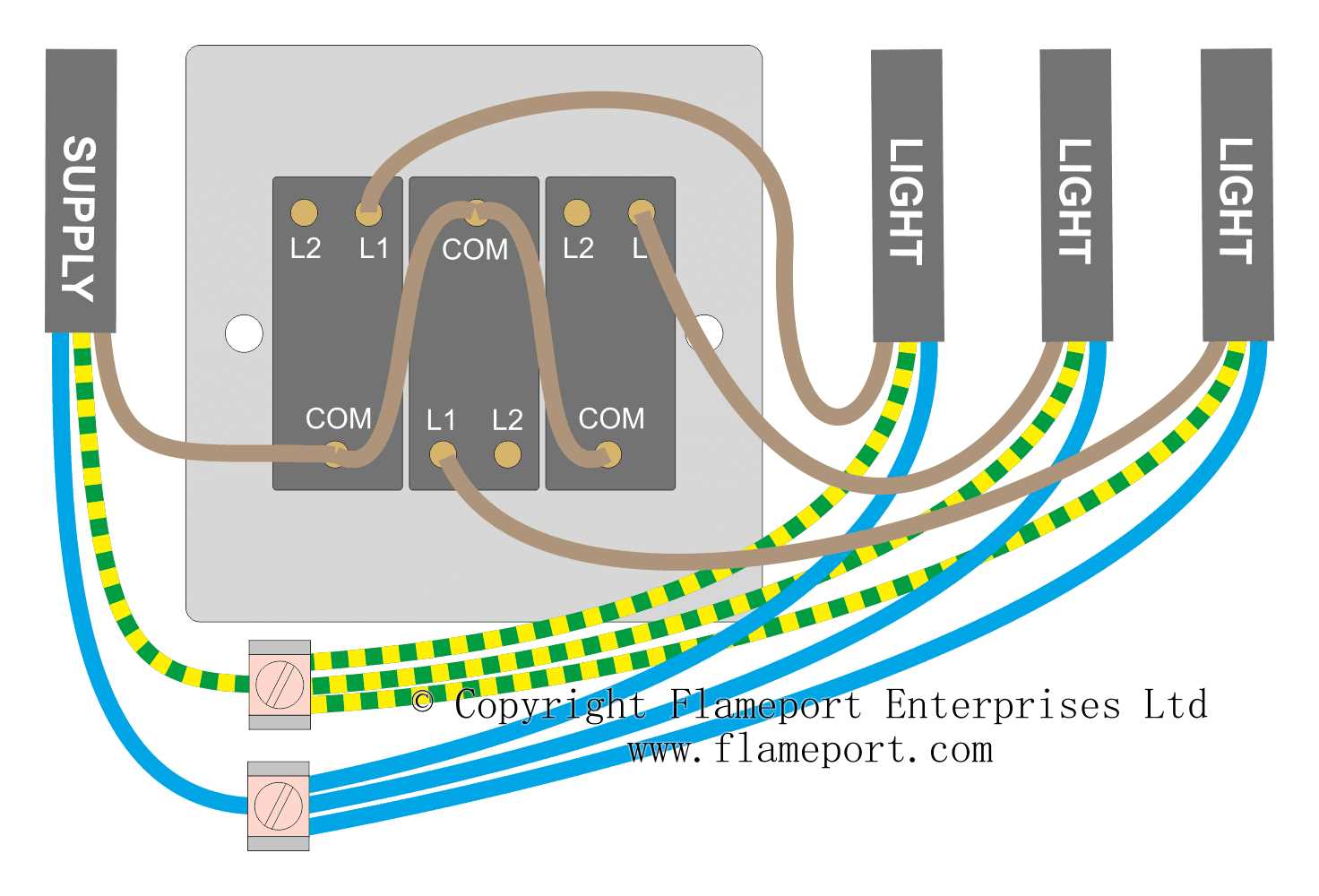 wiring diagram for three way light switch