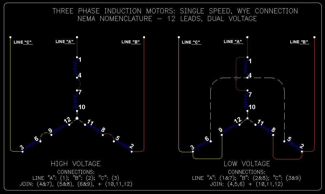 3 phase motor wiring diagram 9 leads