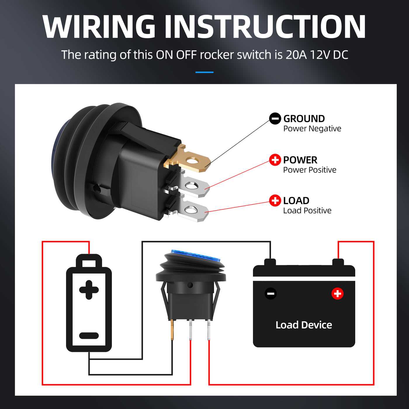 3 prong rocker switch wiring diagram