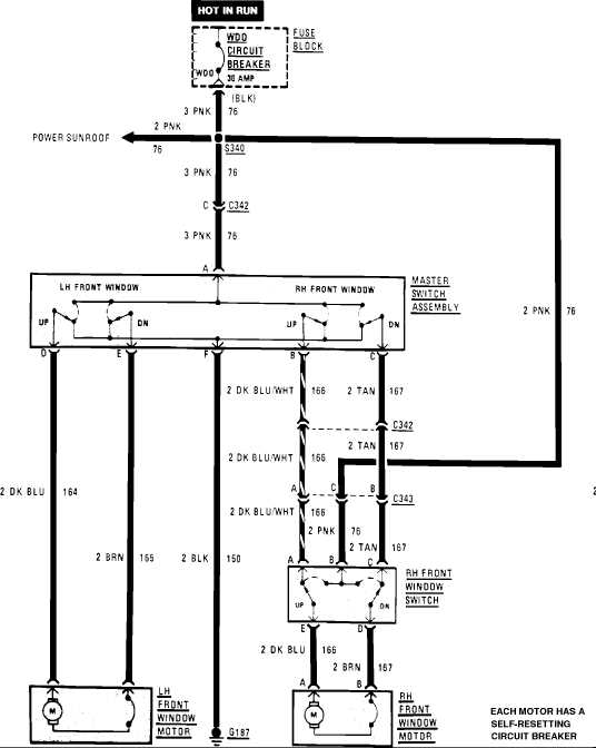 4 door power window wiring diagram