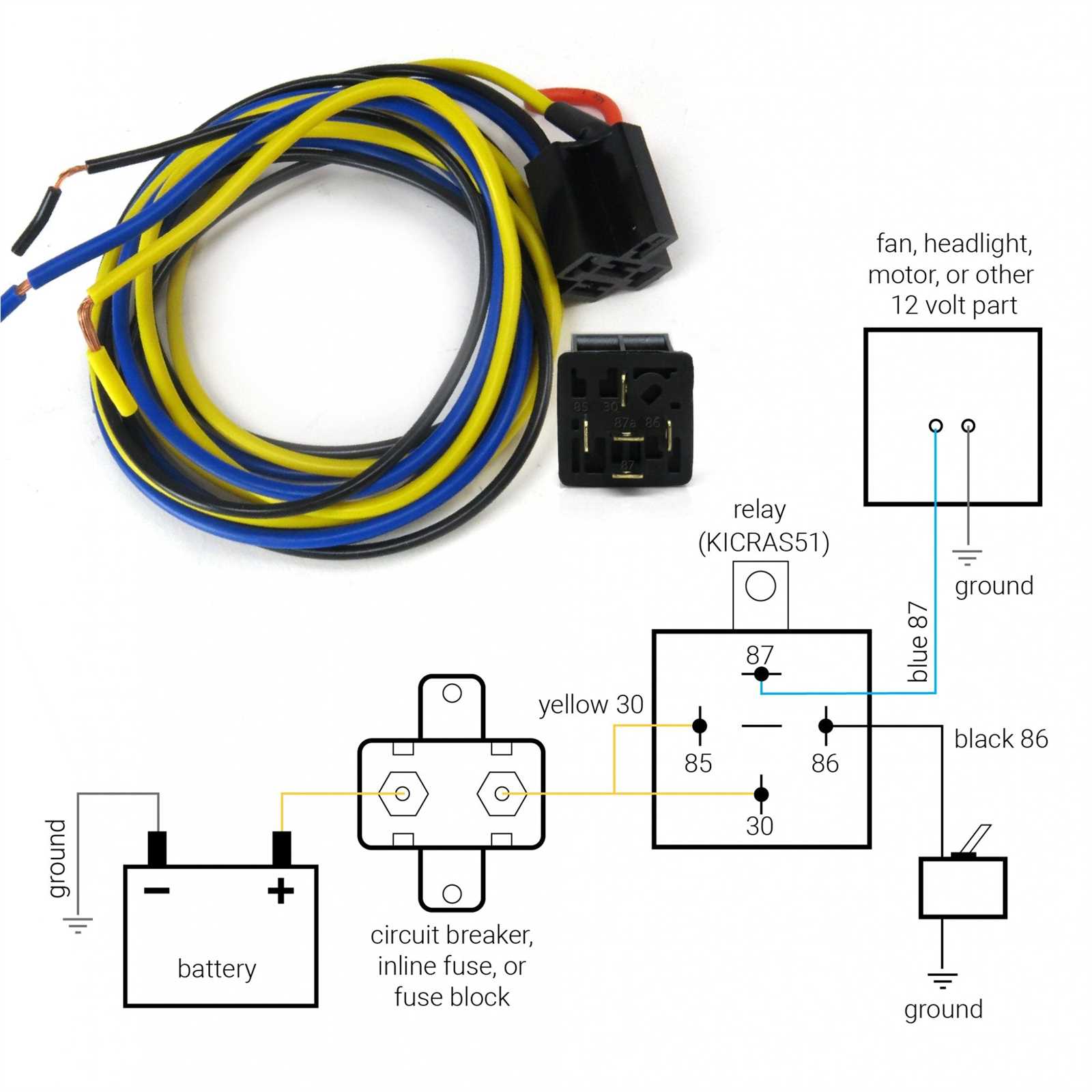 4 pin relay wiring diagram for fan