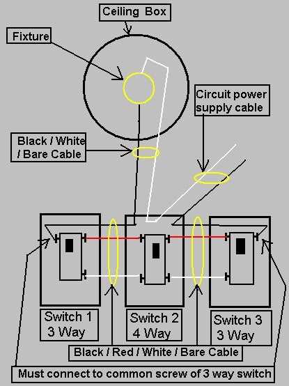 4 way switch wiring diagram light middle