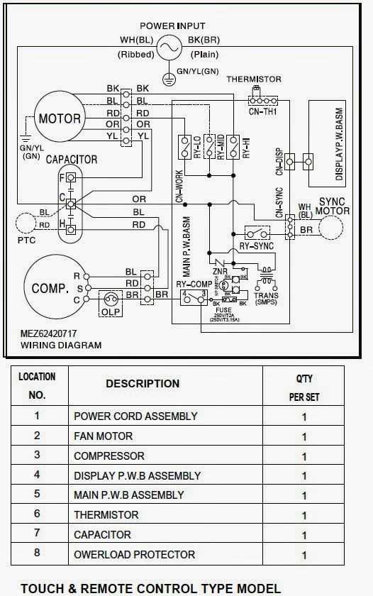 air conditioner diagram wiring