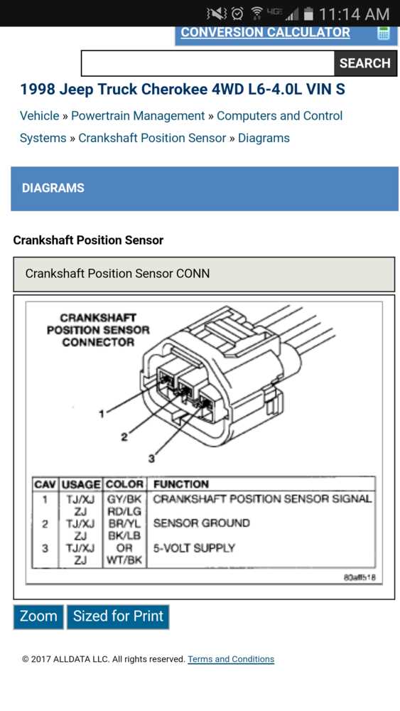 crankshaft sensor wiring diagram