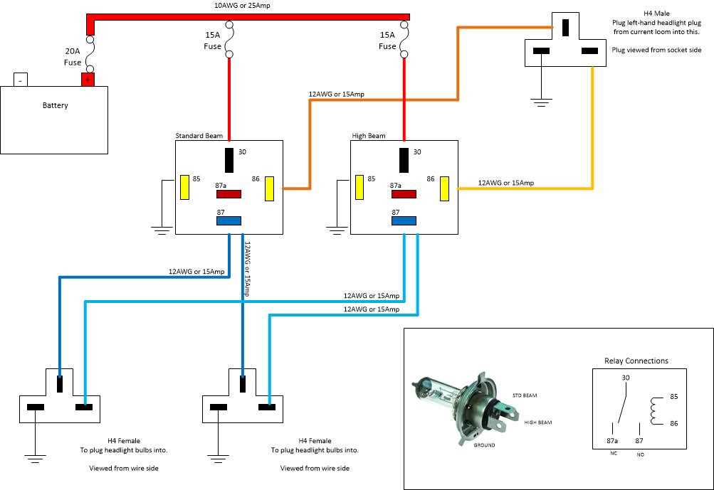 diagram headlight wiring