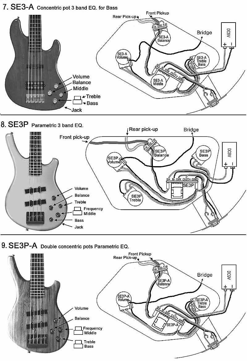 electric bass wiring diagram