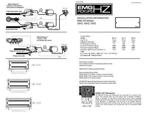 emg wiring diagram 1 volume 1 tone