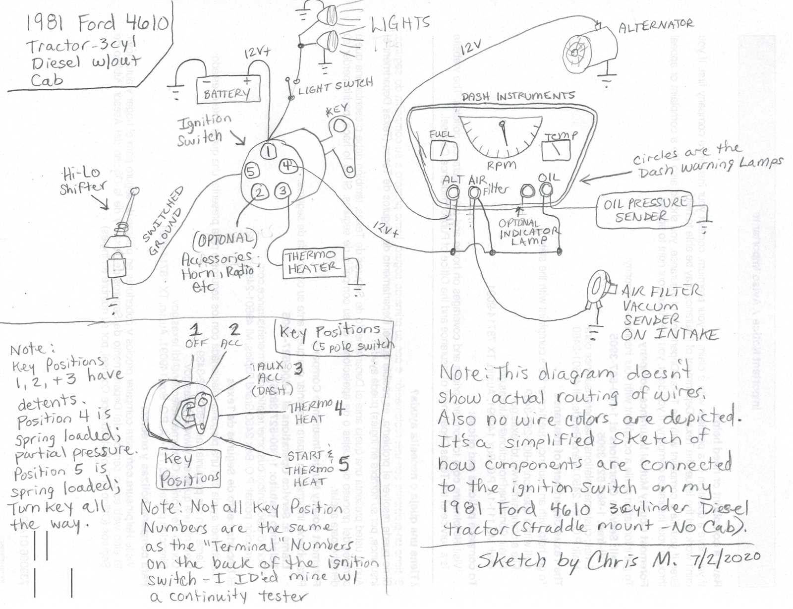 ford 2000 tractor ignition switch wiring diagram