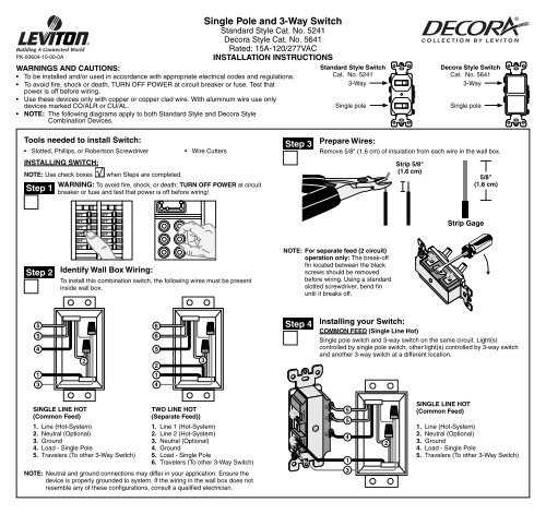 leviton decora 3 way switch wiring diagram