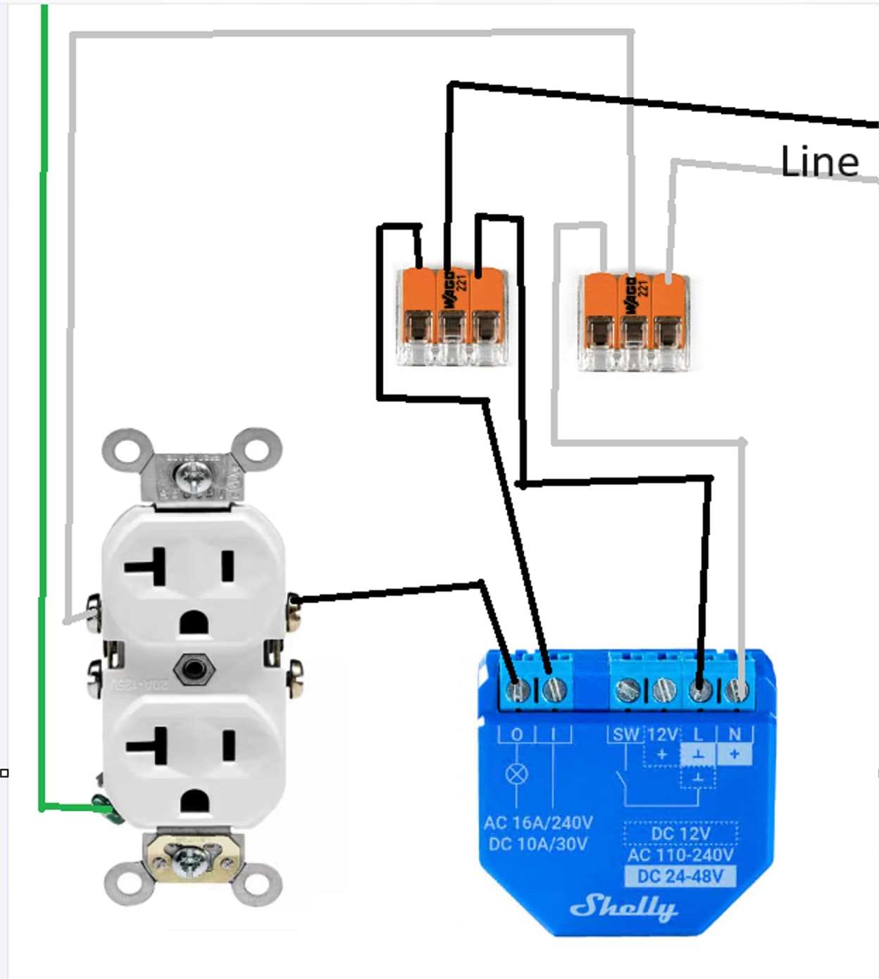 shelly plus 1 wiring diagram