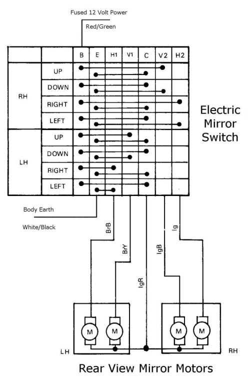 side mirror power mirror switch wiring diagram