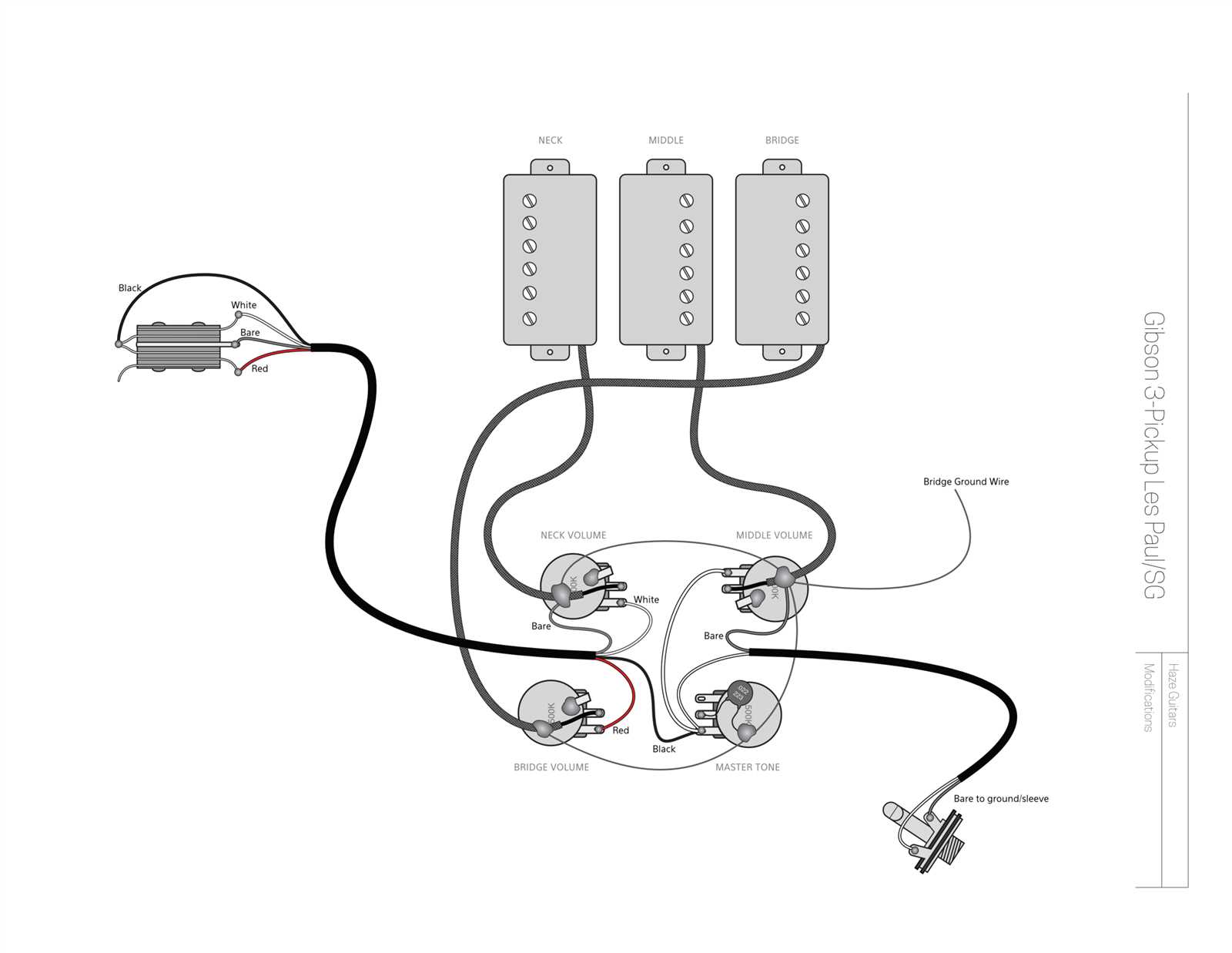 simple les paul wiring diagram