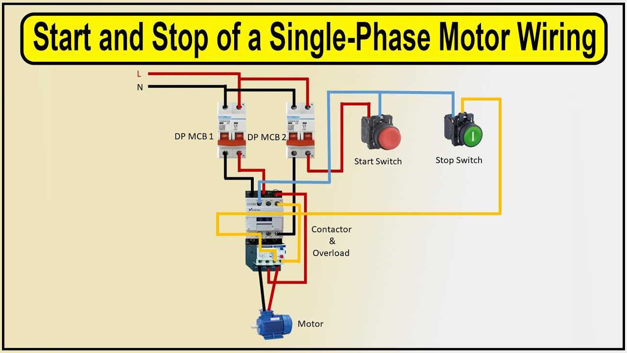 single phase motor starter wiring diagram