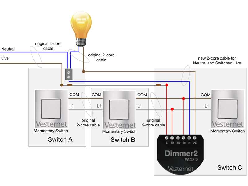 three way light switch wiring diagram