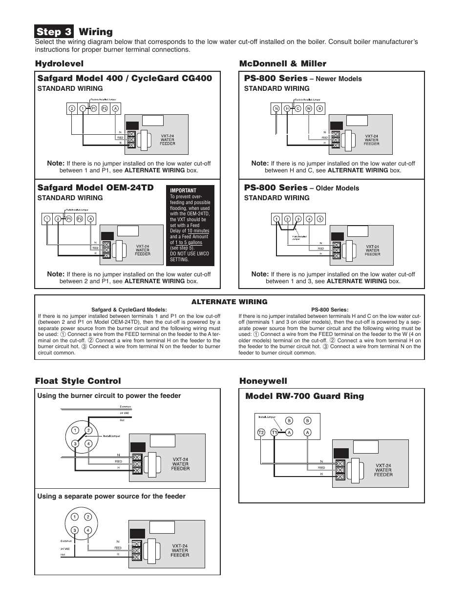 vxt 24 water feeder wiring diagram