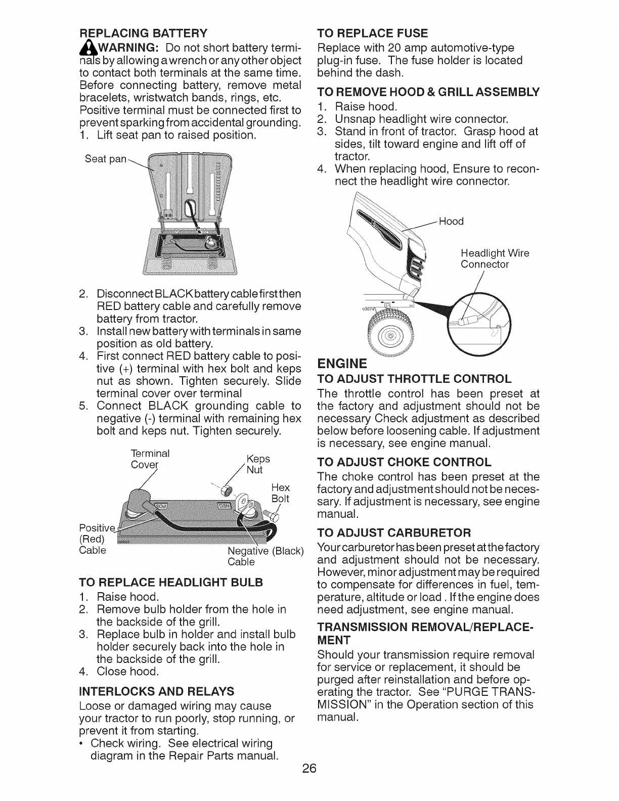 wiring diagram for a craftsman riding mower