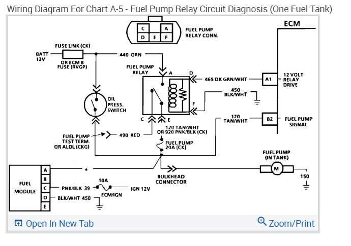 wiring diagram for fuel pump relay