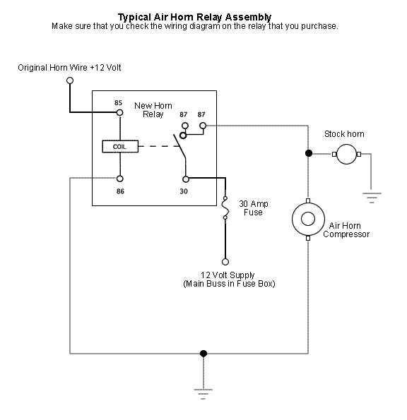 wiring diagram for relay for aftermarket air horn