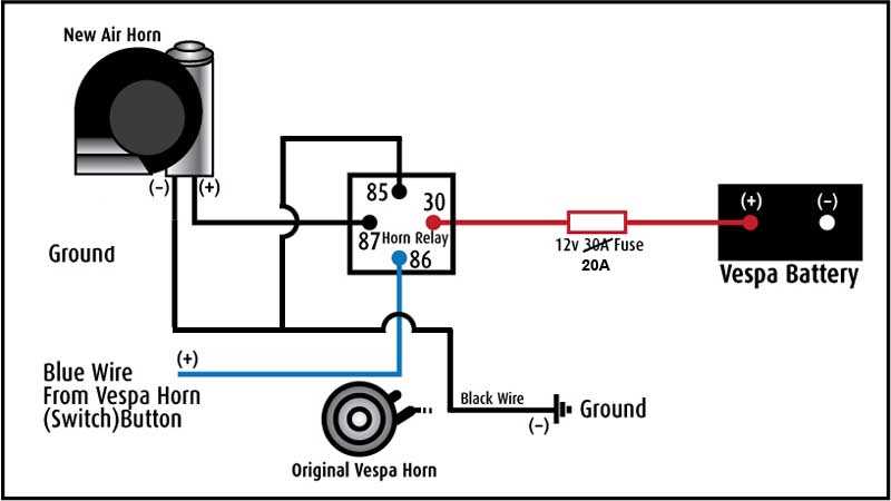 wiring diagram for relay for cheap air horn