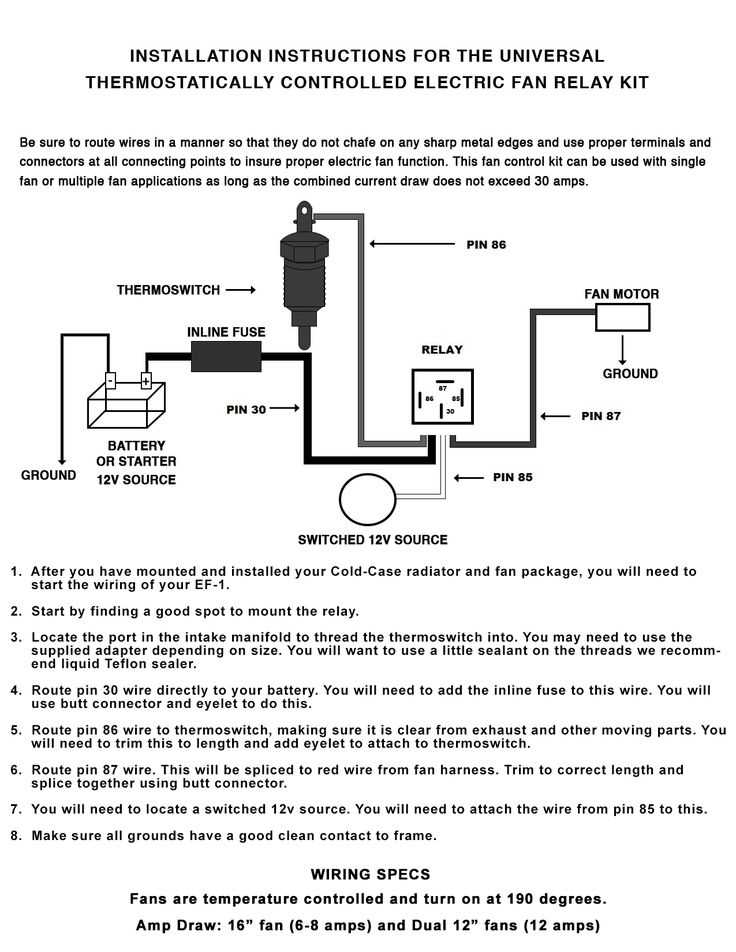 aftermarket electric fan wiring diagram