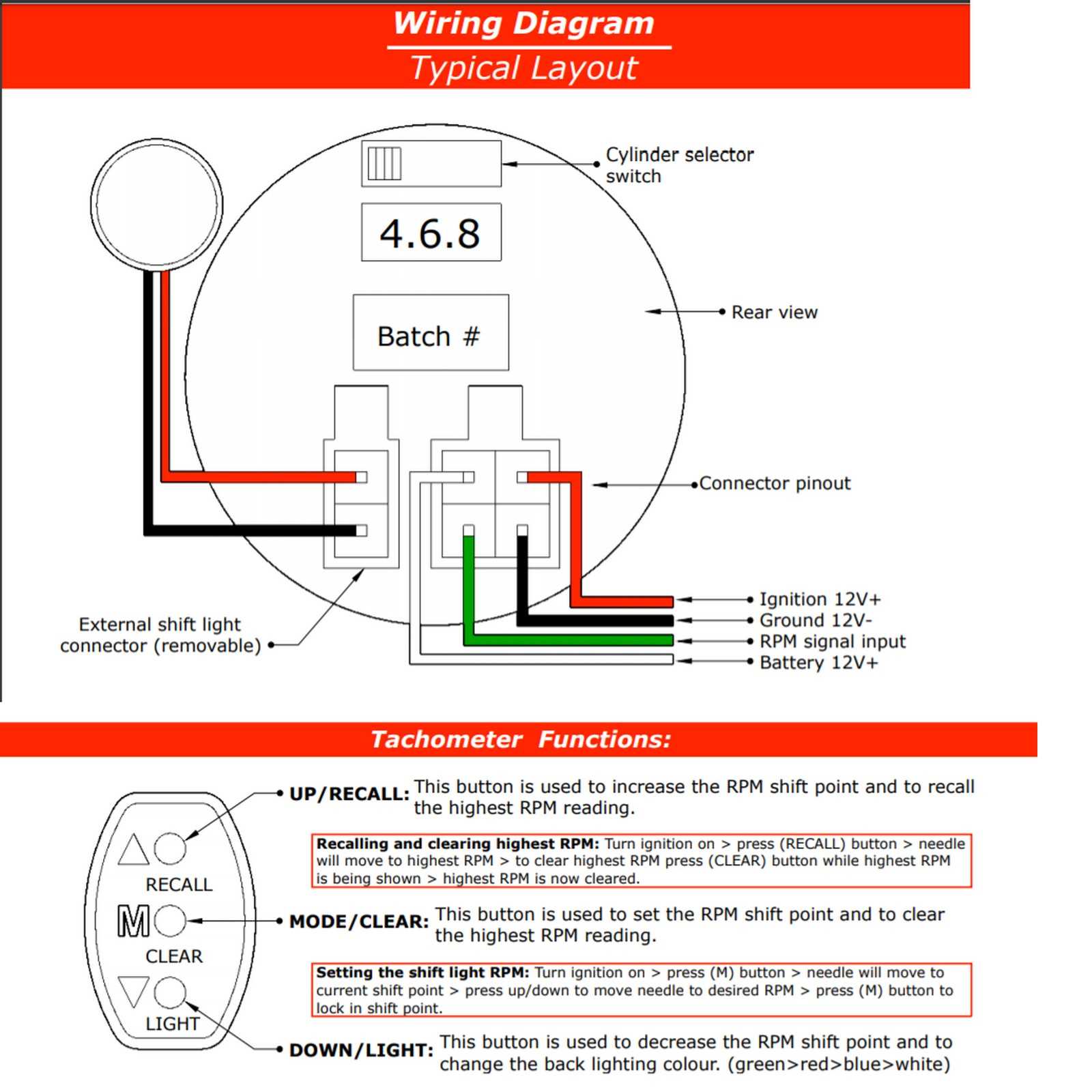 auto gauge tach wiring diagram