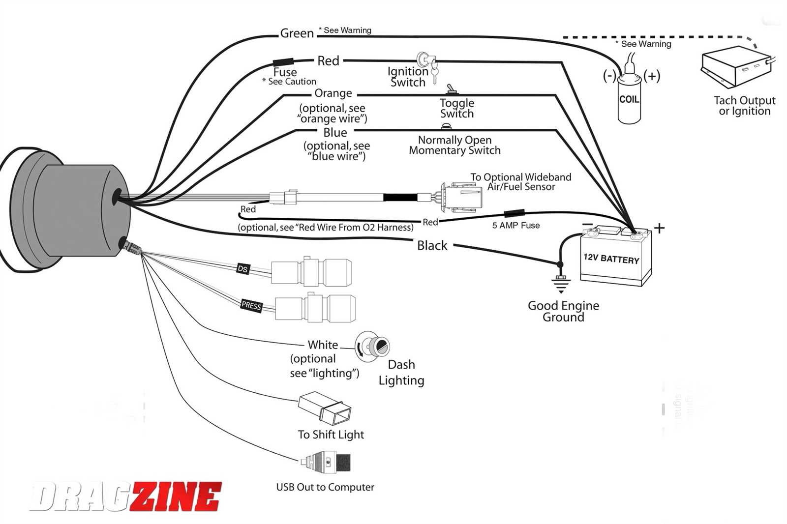 auto meter tach wiring diagram