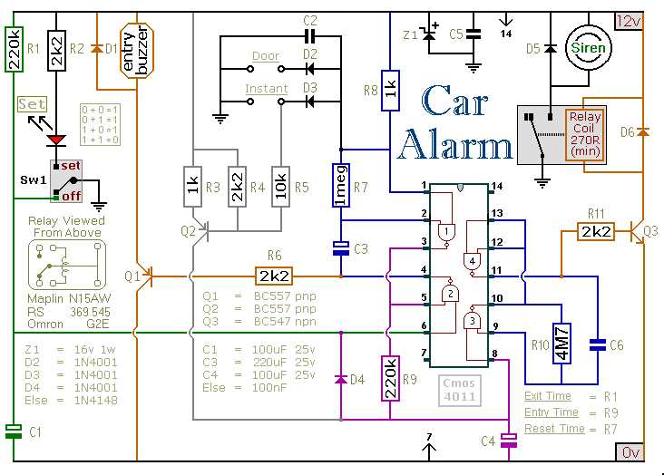 car security system wiring diagram