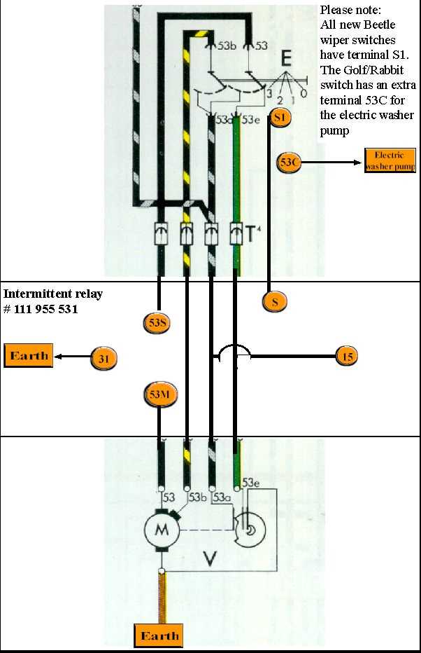 car wiper motor wiring diagram