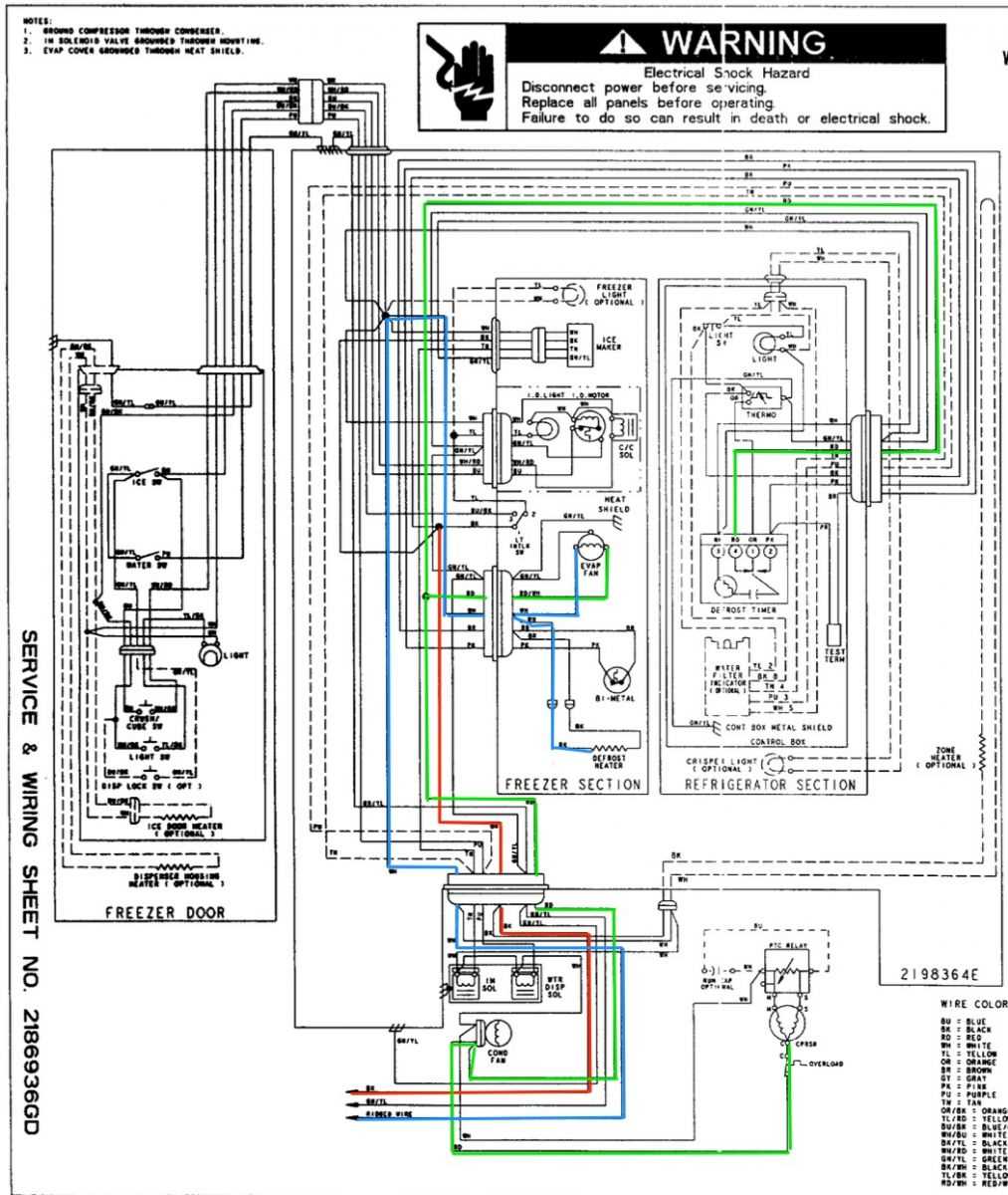 whirlpool wiring diagram refrigerator