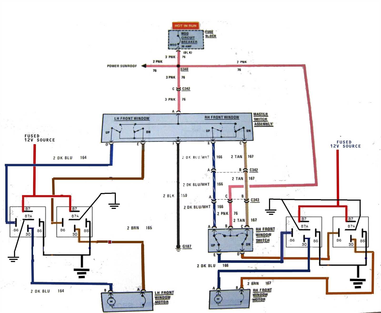 diagram g body power window wiring