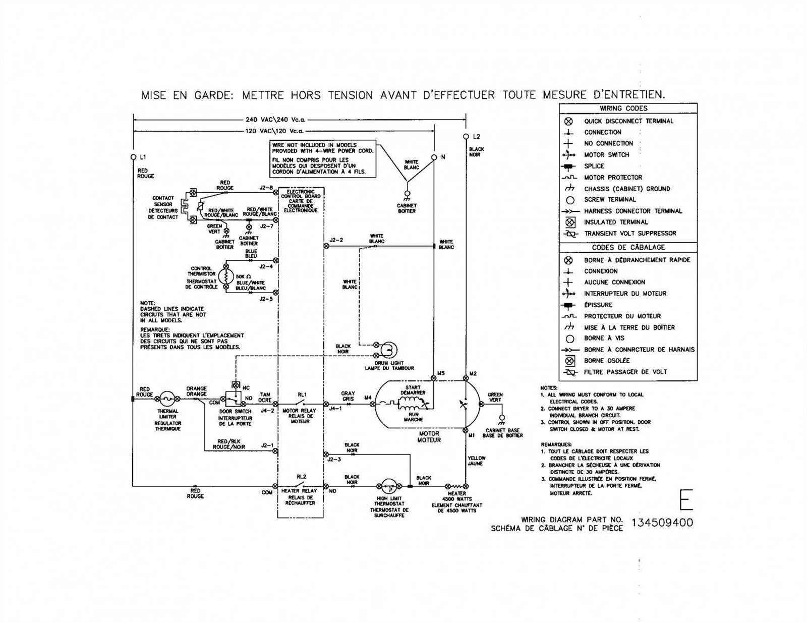 clothes dryer wiring diagram