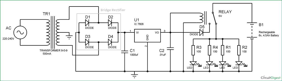 emergency light wiring diagram