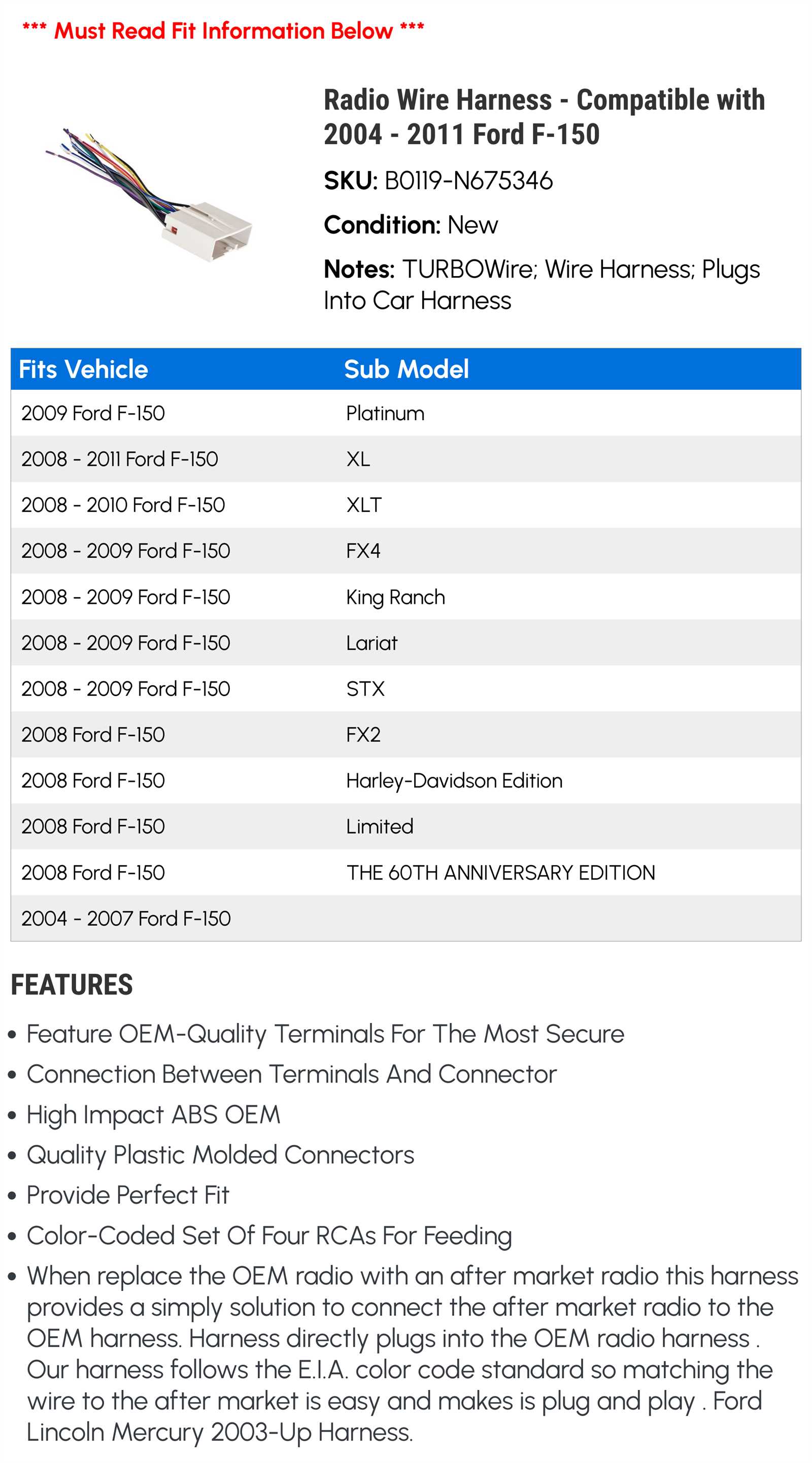 ford f250 radio wiring harness diagram