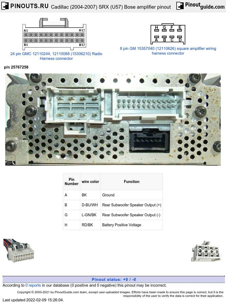 cadillac bose amp wiring diagram
