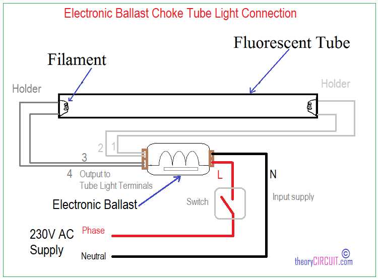 fluorescent ballast wiring diagram