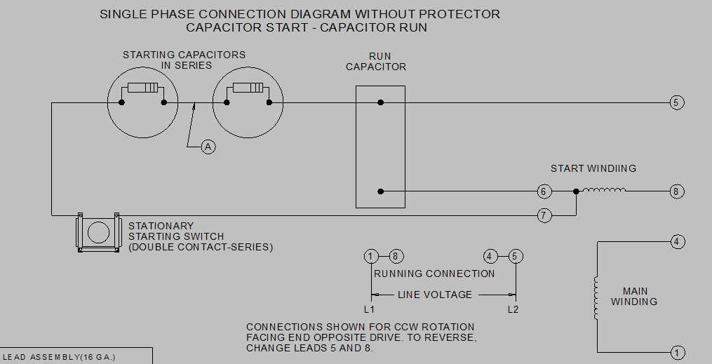 6 lead single phase motor wiring diagram with capacitor