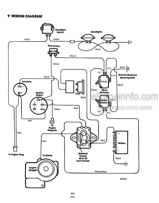 riding mower wiring diagram