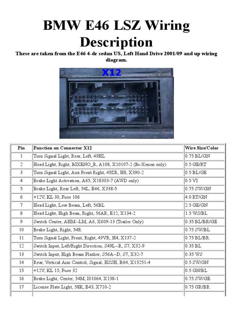 bmw e46 ignition switch wiring diagram