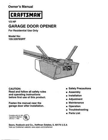 craftsman door opener wiring diagram
