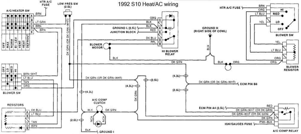 blower motor resistor wiring diagram