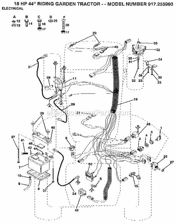 wiring diagram for a craftsman riding lawn mower