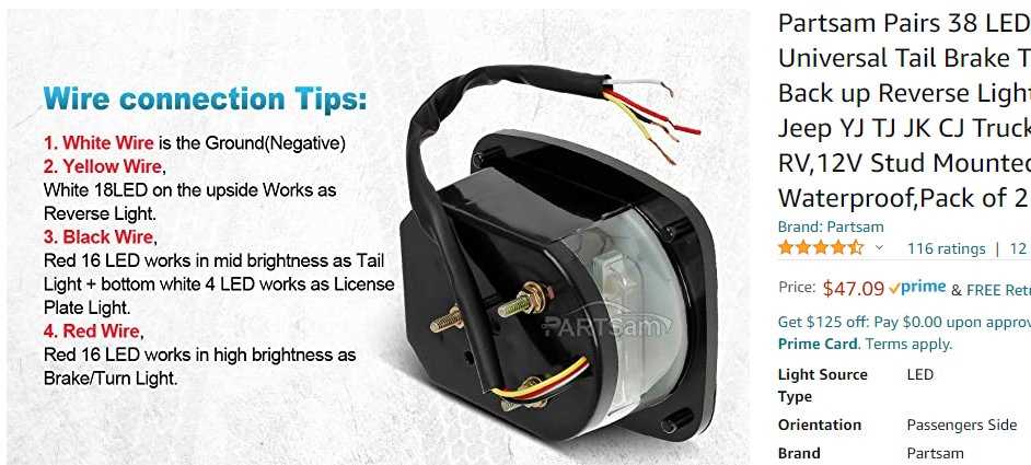 jeep tj tail light wiring diagram