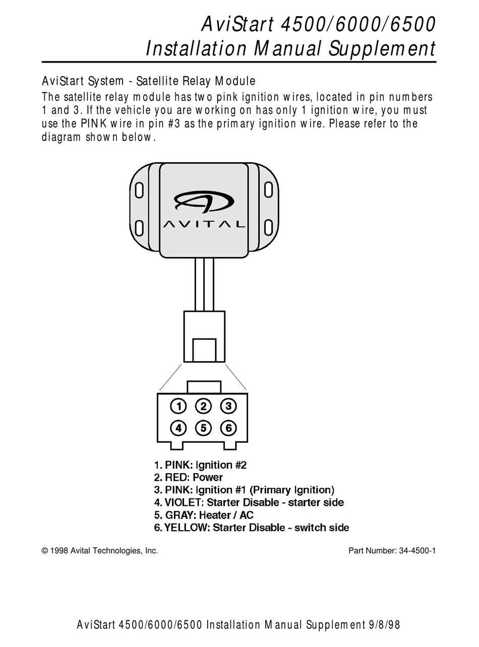 avital remote start wiring diagram