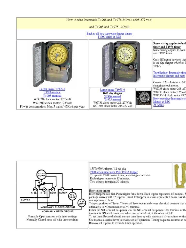 intermatic 240v timer wiring diagram