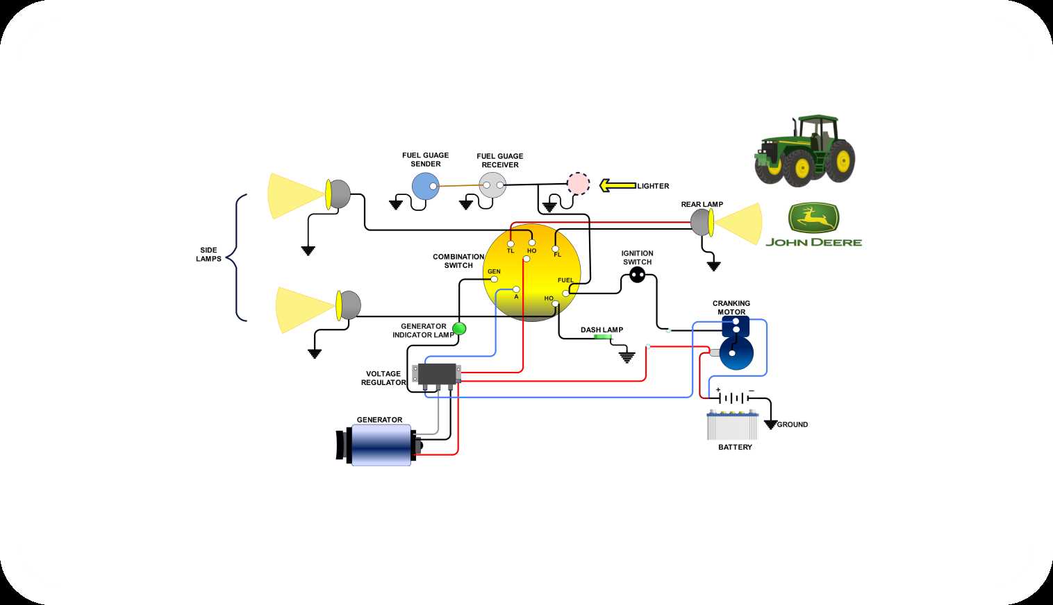 john deere voltage regulator wiring diagram